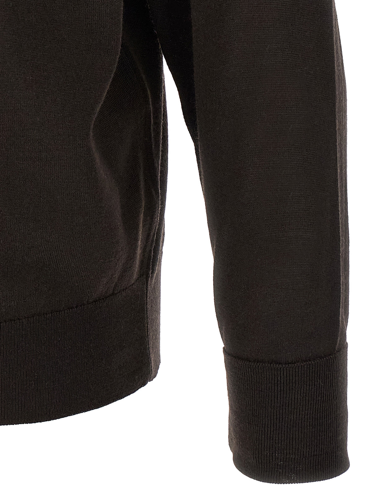 JOHN SMEDLEY Brown Merino Wool Cardigan