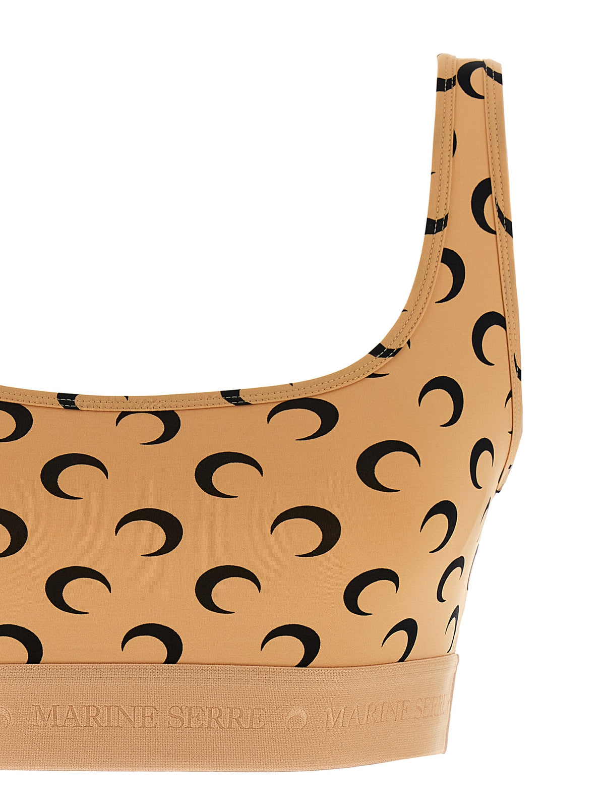 Marine Serre Beige Polyamide Sport Bra