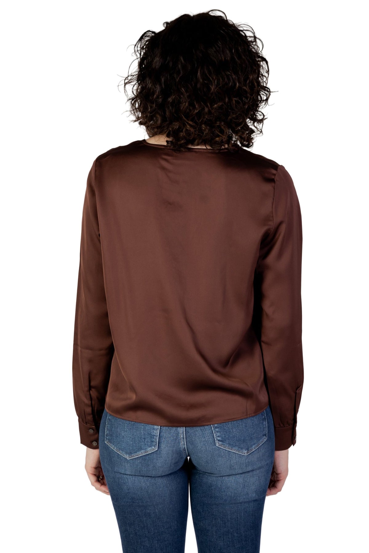 Vila Clothes Brown Polyester Blouse