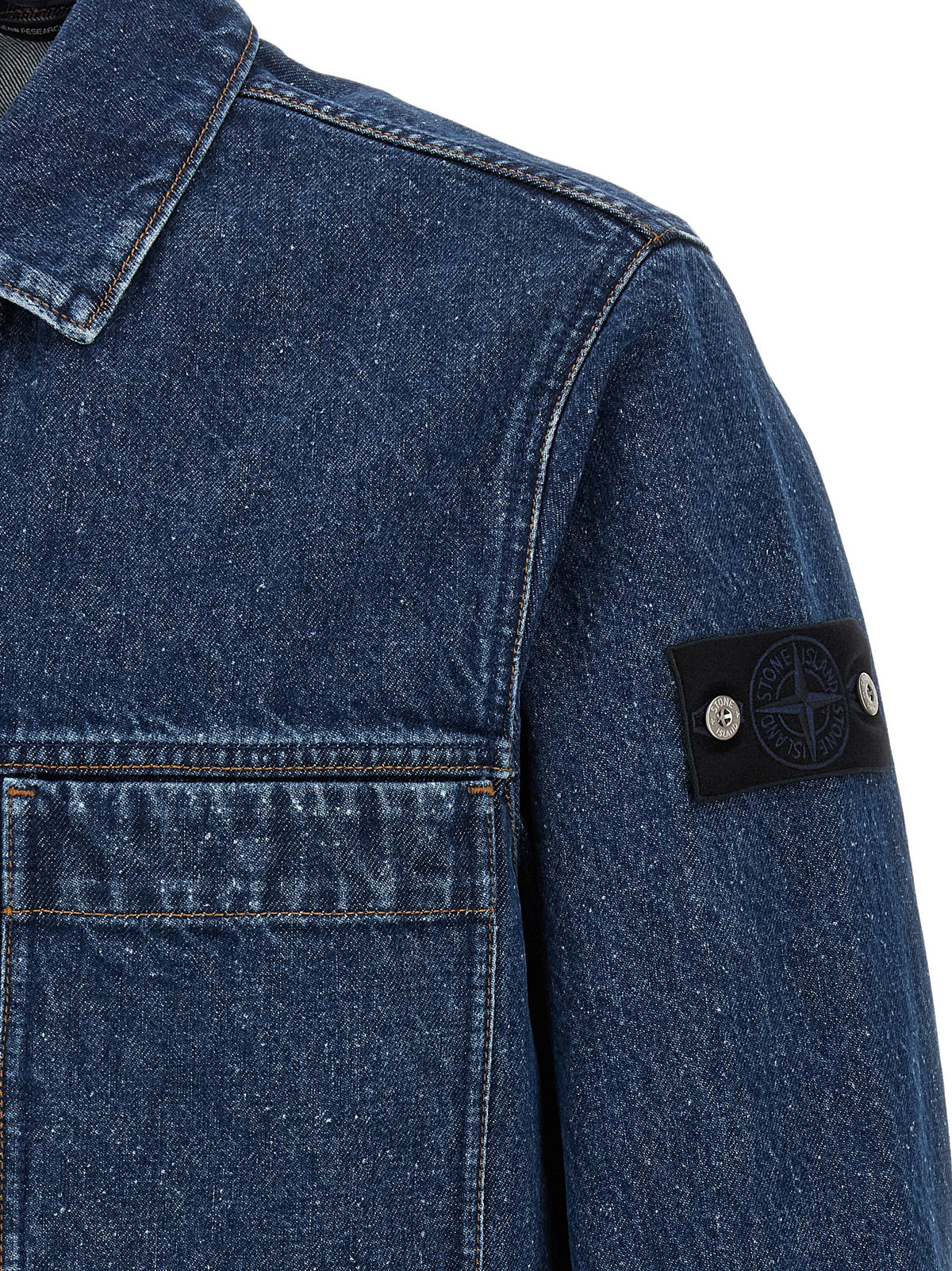 Stone Island Blue Cotton Denim Jacket