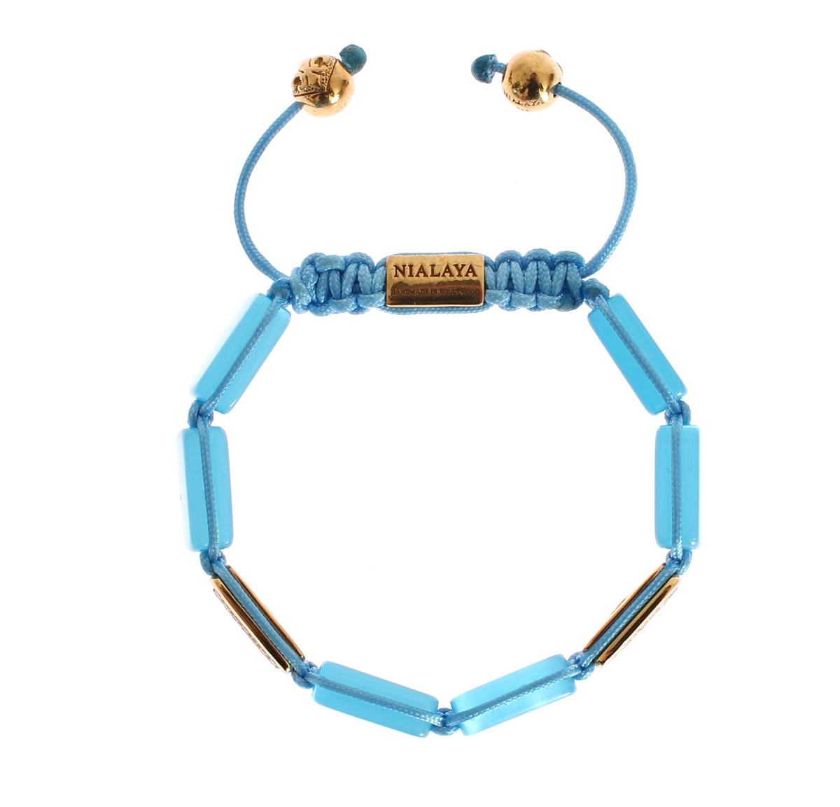 Bracelet by Nialaya for women in silk blue, gold, silver, white & signature showcases a enchanting silhouette, artfully highlighting the and signature Women's Gold Plated & Sterling Silver Bracelet aesthetic in this enchanting piece.