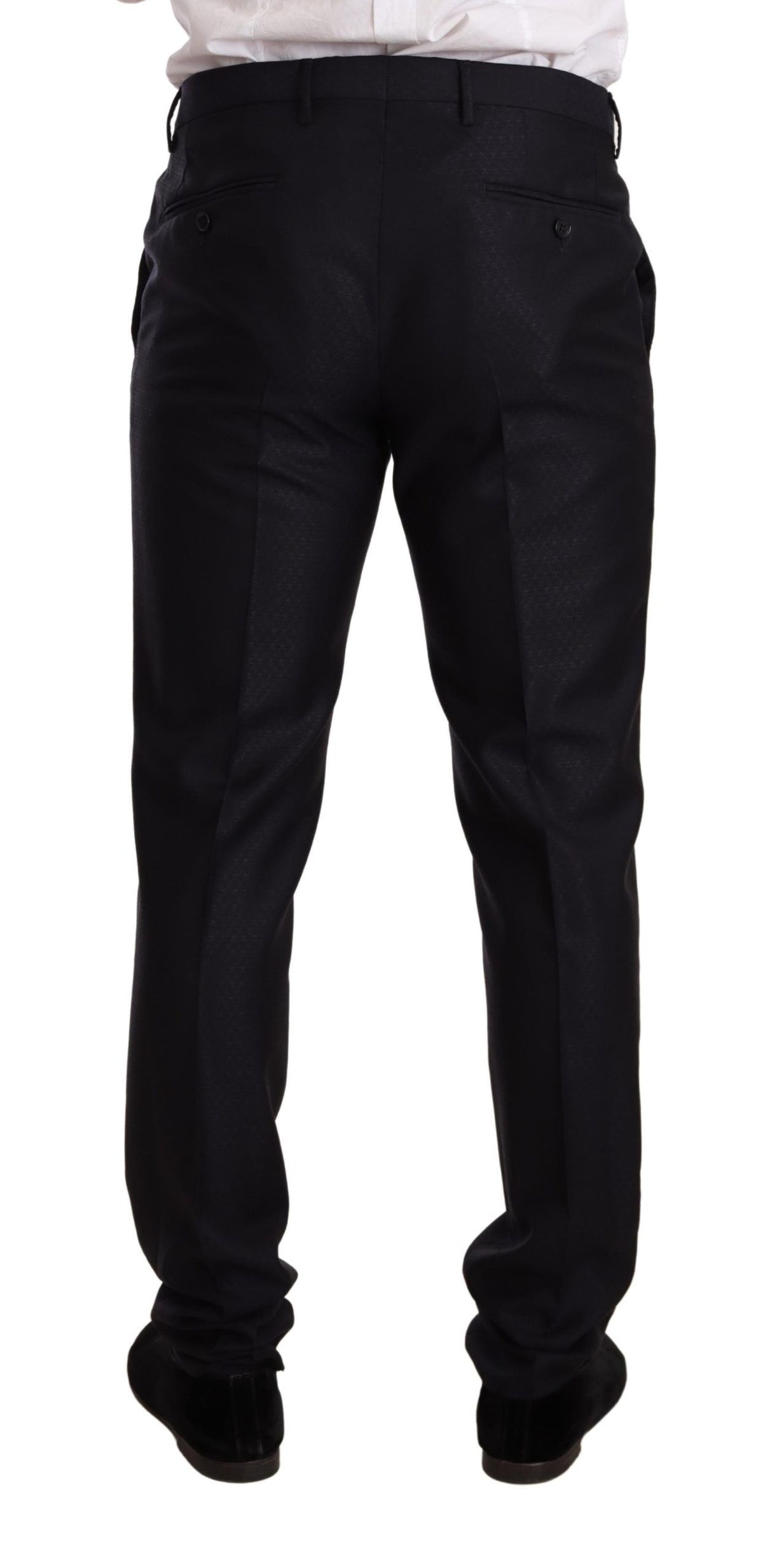 Dolce & Gabbana The Blend Men's Slim Cashmere Rayon Silk & Wool Pant Suit - Blue Patterned Jacquard