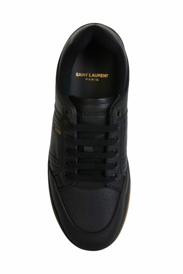 Saint Laurent Saint Laurent Men's Black Calf Leather Low Top Sneakers