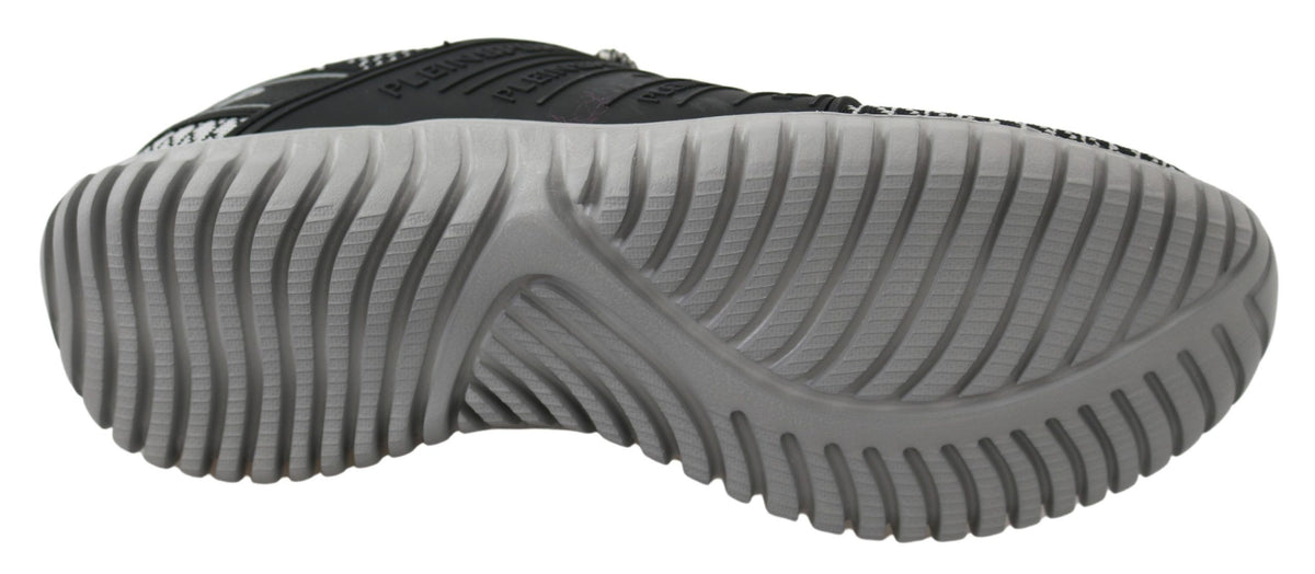 Athletic Sneakers by Plein Sport for men in polyester & rubber black features an timeless silhouette from the Men's Athletic Polyester & Rubber Sneakers collection, showcasing a timeless athletic style for a timeless look.