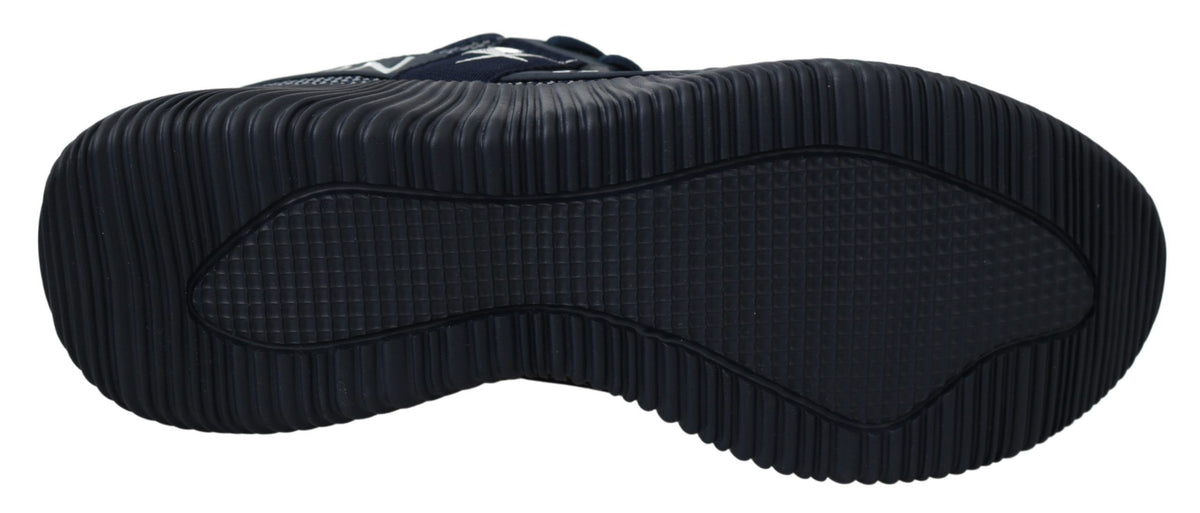 Athletic Sneakers by Plein Sport for men in polyester & rubber black & blue features an effortless chic silhouette, showcasing the signature athletic style of the Men's Athletic Polyester & Rubber Sneakers collection with a truly effortless chic finish.