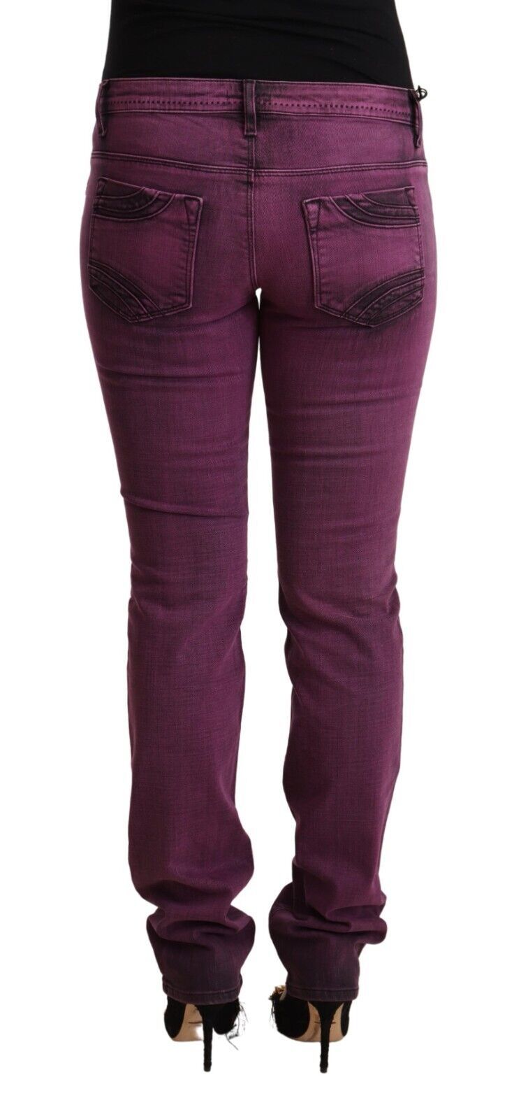 Costume National Ladies' Purple Cotton Stretch Slim Fit Denim Jeans