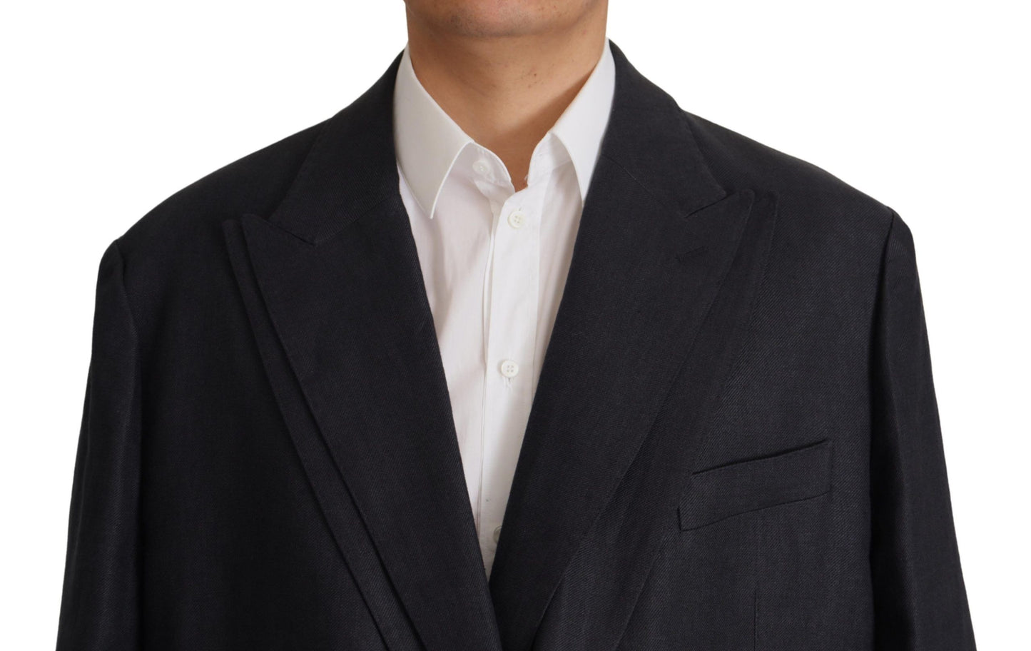 Dolce & Gabbana Men's Blue Linen Formal Blazer Jacket