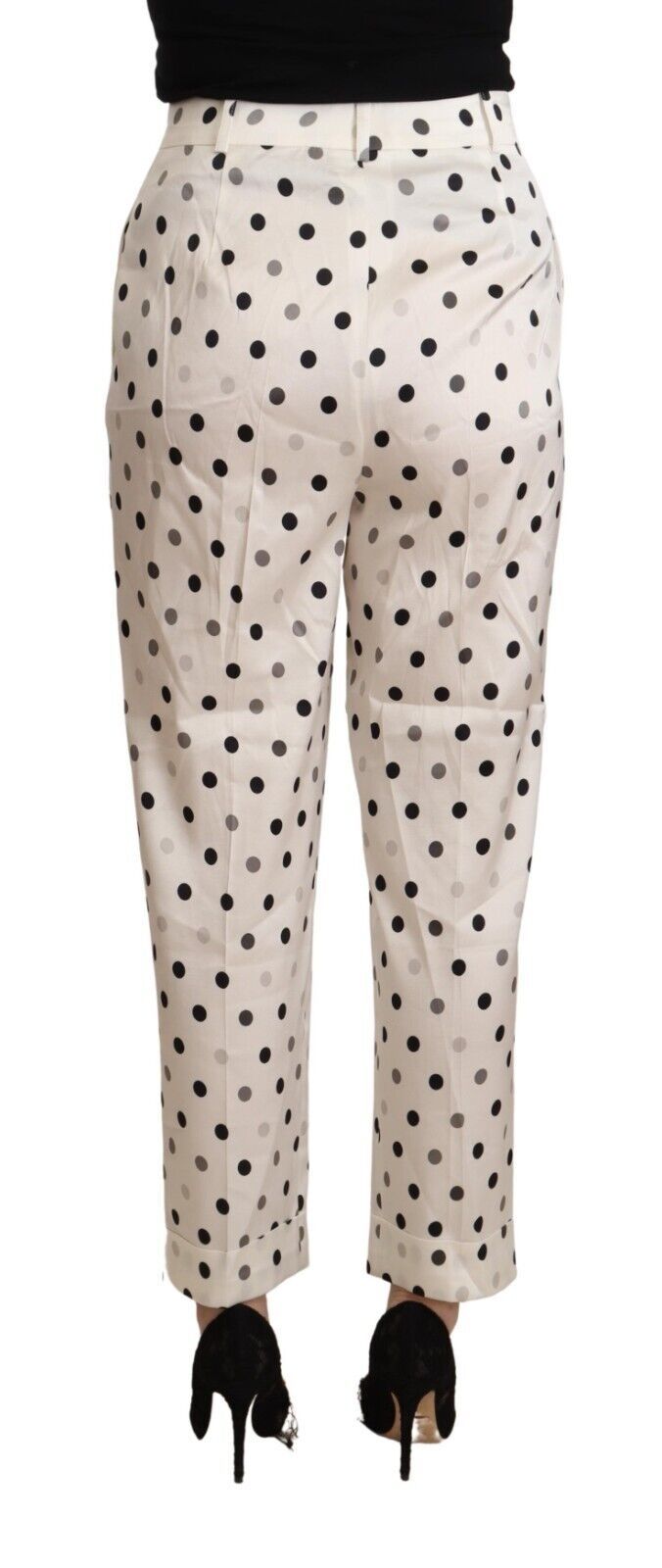 Ermanno Scervino Ladies' White Polka Dotted High Waist Tapered Pants