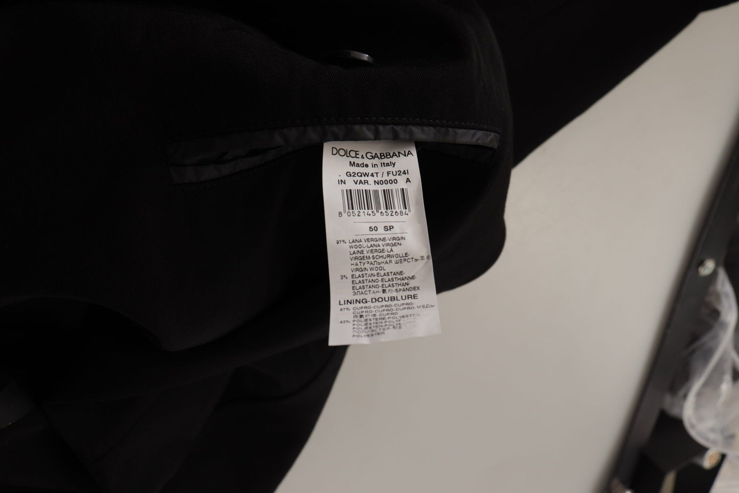 Dolce & Gabbana Men's Black Wool Single Breasted Coat Blazer