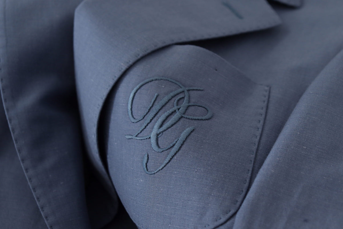 Dolce & Gabbana Men's Single Breasted Cotton Linen & Silk Blazer - Blue