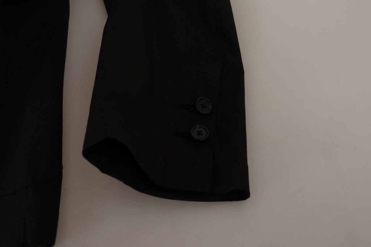Dolce & Gabbana Men's Single Breasted Virgin Wool & Cotton Blazer - Black