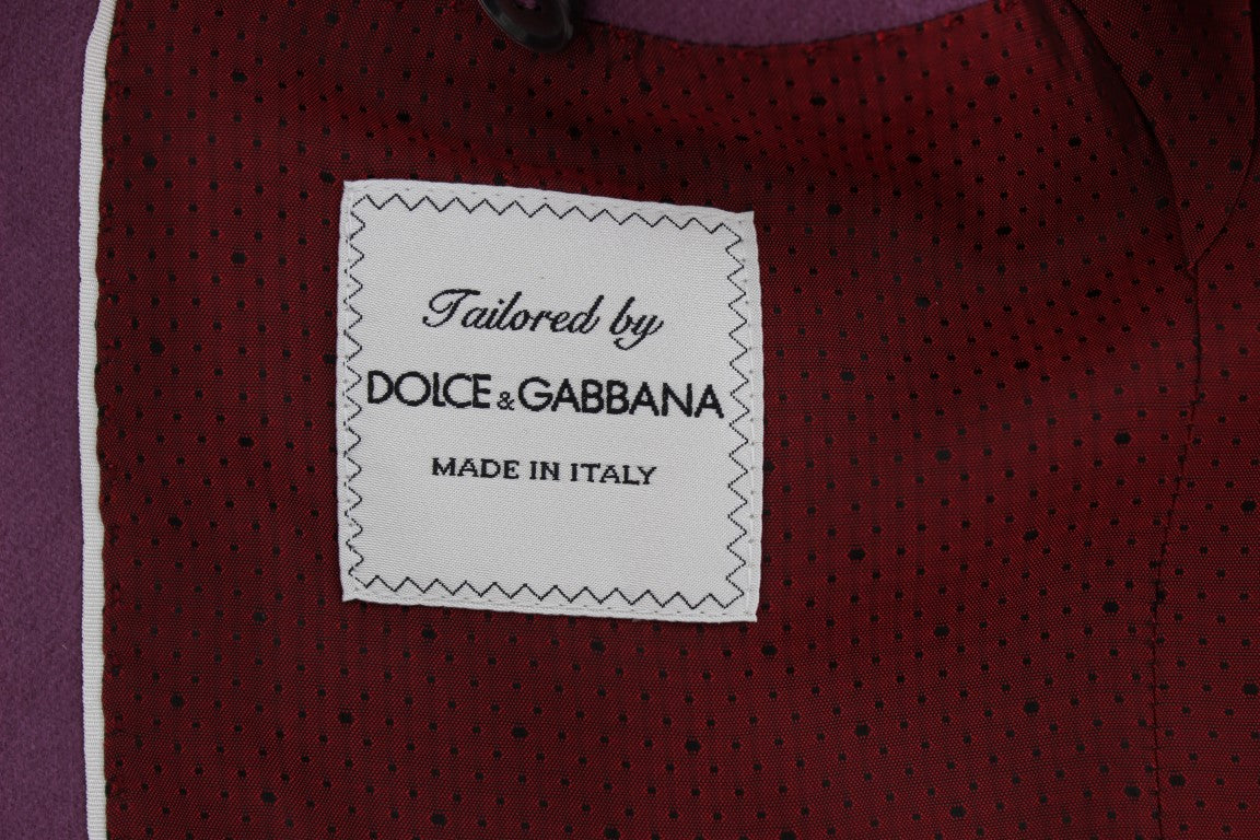Dolce & Gabbana Men's Single Breasted Cashmere Polyester Rayon & Silk Blazer - Purple