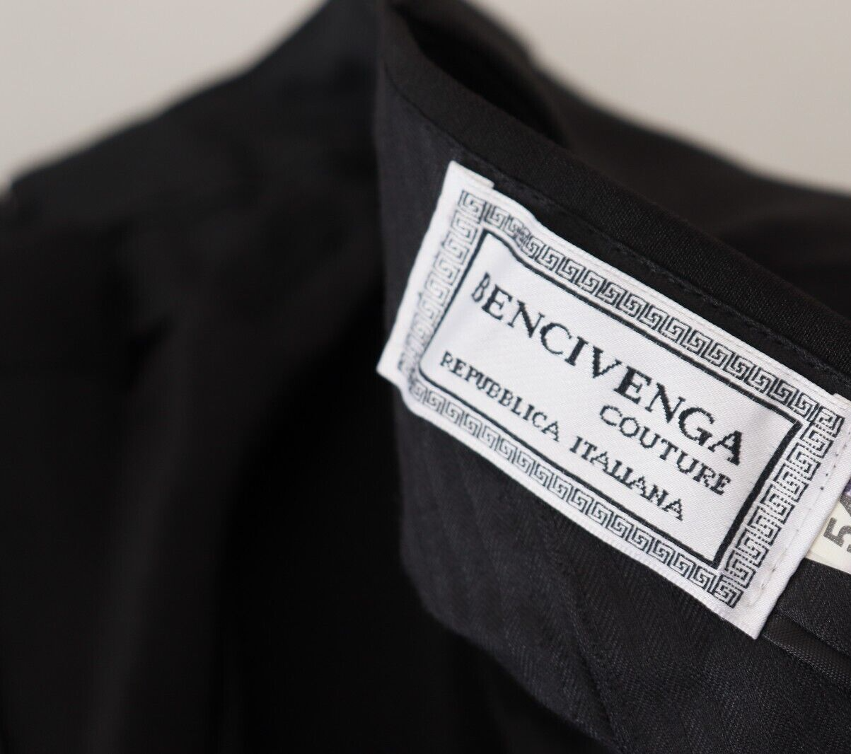 Bencivenga Black Straight Fit Men Formal Trousers Pants