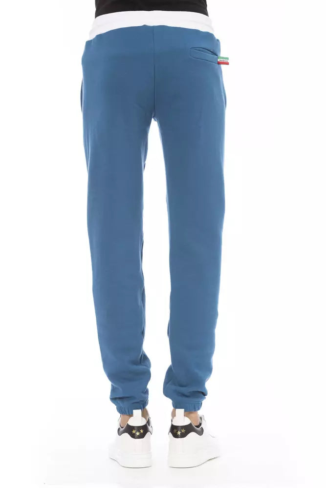 Baldinini Trend Blue Cotton Fleece Sports Pants