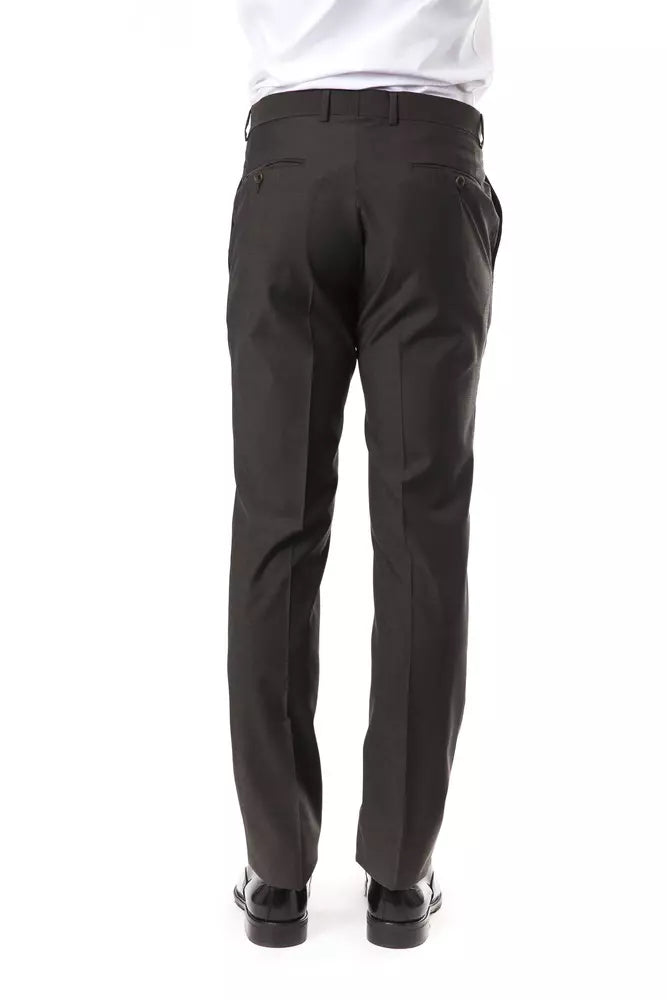 Uominitaliani Men's Grey Wool Suit Pants