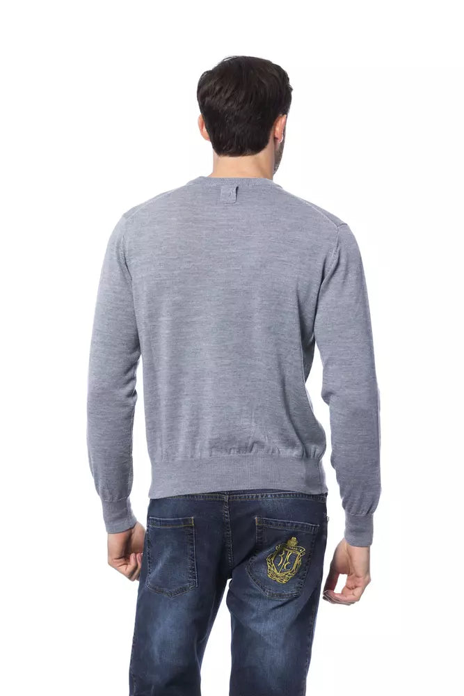 Billionaire Italian Couture Men's Gray Merino Wool Crewneck Sweater