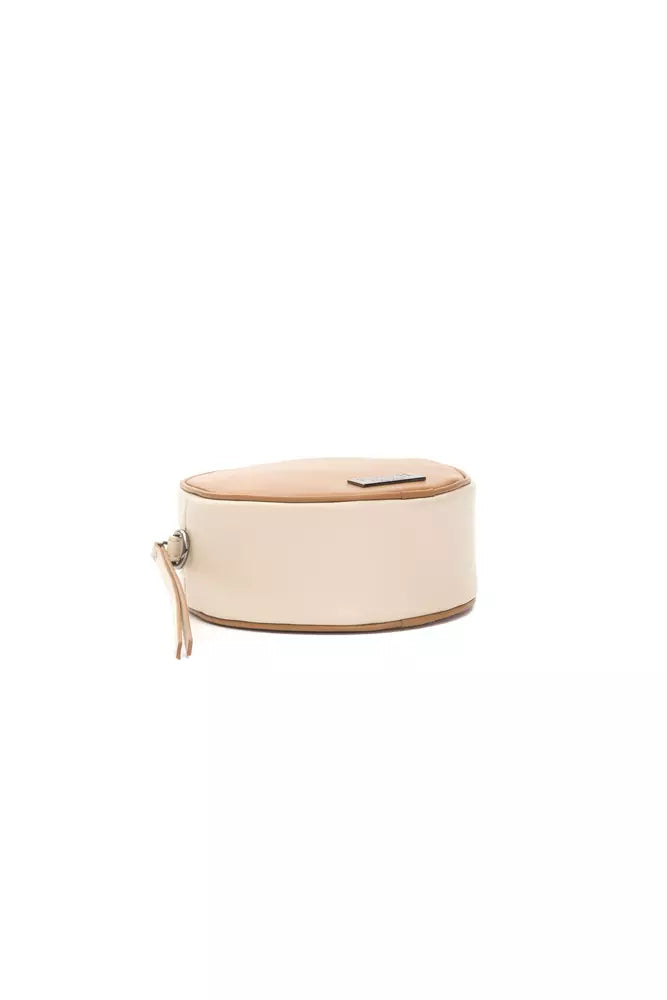 Pompei Donatella Beige Cuoio Small Oval Crossbody Bag