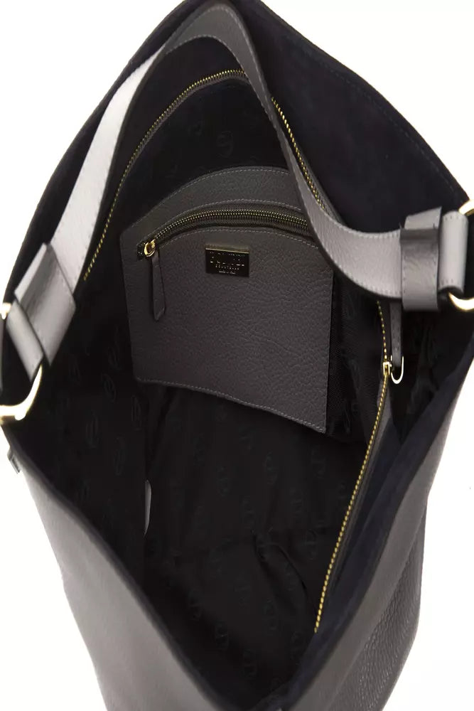 Pompei Donatella Grey Leather Shoulder Bag