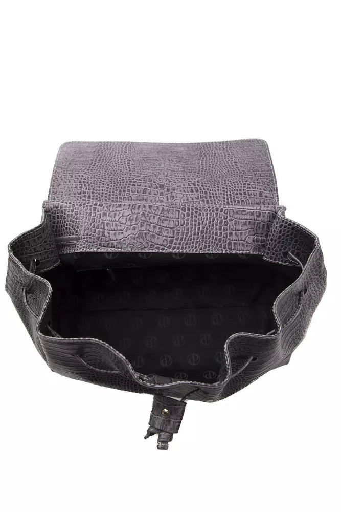 Pompei Donatella Marcella Grey Leather Handbag