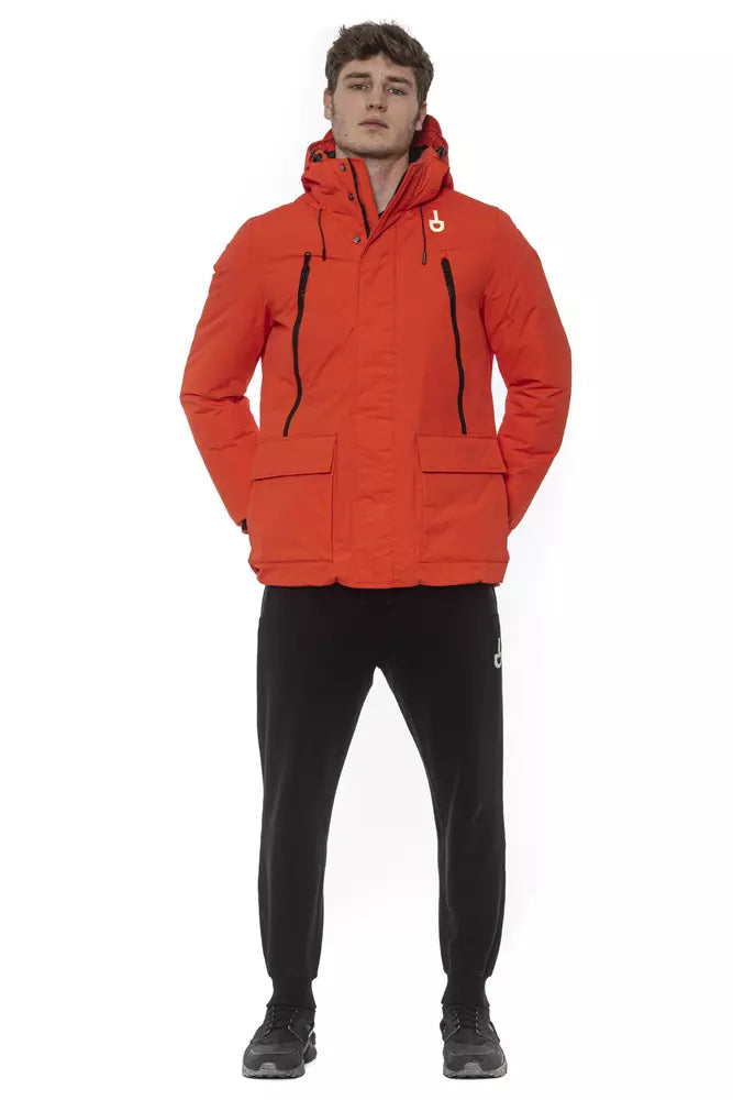 Red Tond Men's Water-Repellent Jacket with Hood