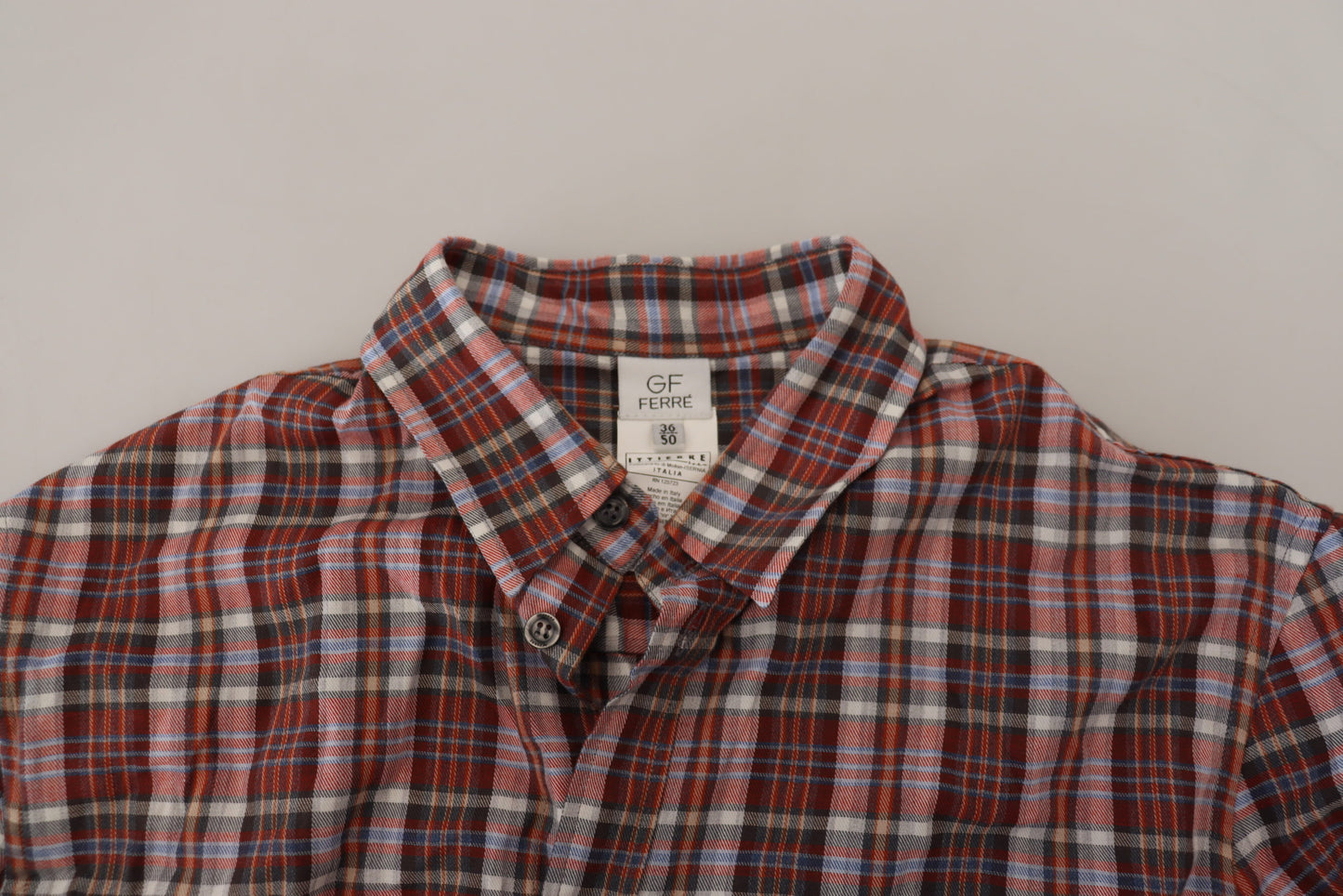 GF Ferre Men's Multicolor Checkered Cotton Long Sleeves Casual Shirt