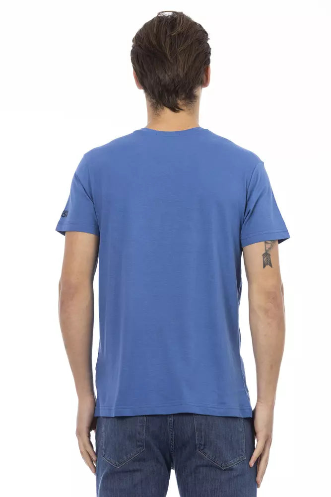 Trussardi Action Branded Men's Blue Cotton T-Shirt