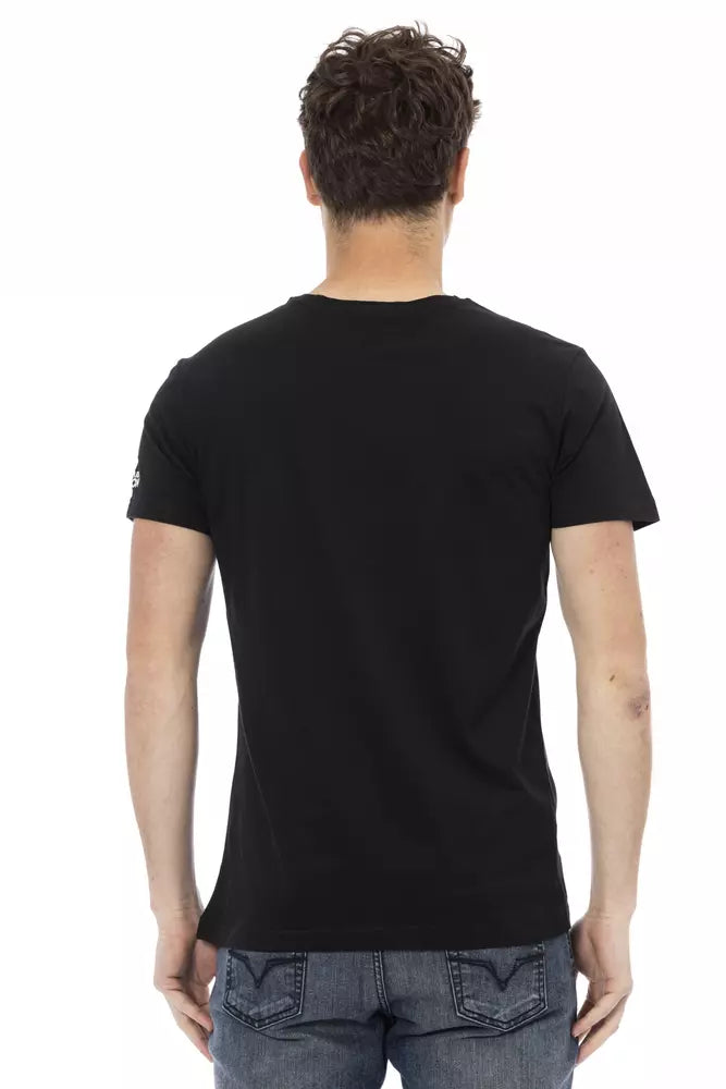 Trussardi Action Branded Men's Black Cotton T-Shirt