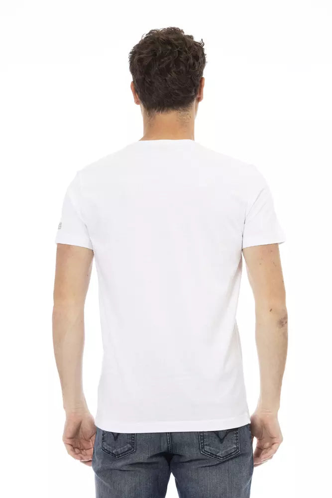 Trussardi Action Men's Branded White Cotton T-Shirt