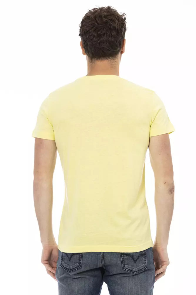 Trussardi Action Branded Men's Yellow Cotton T-Shirt