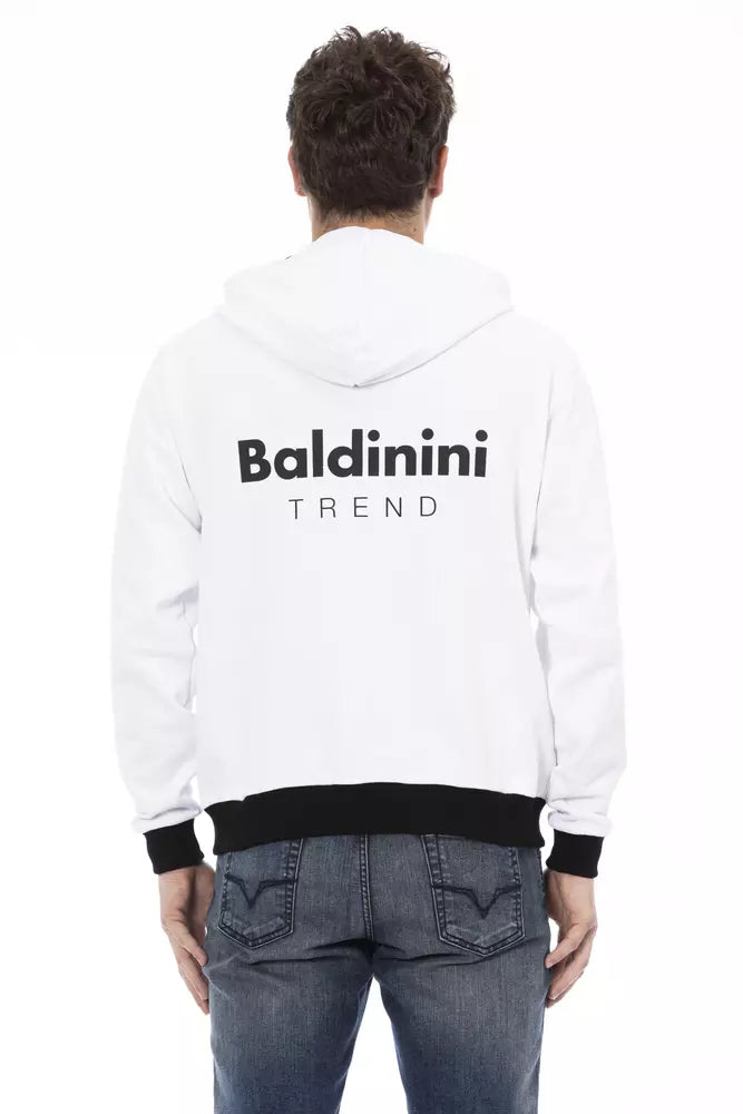 Baldinini Trend Men's White Cotton Cardigan Sweater Hoodie