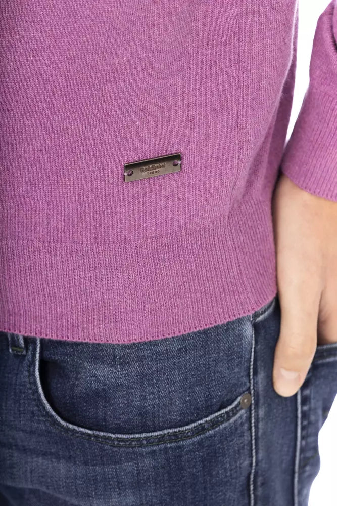 Baldinini Trend Men's Violet Wool Crewneck Sweater