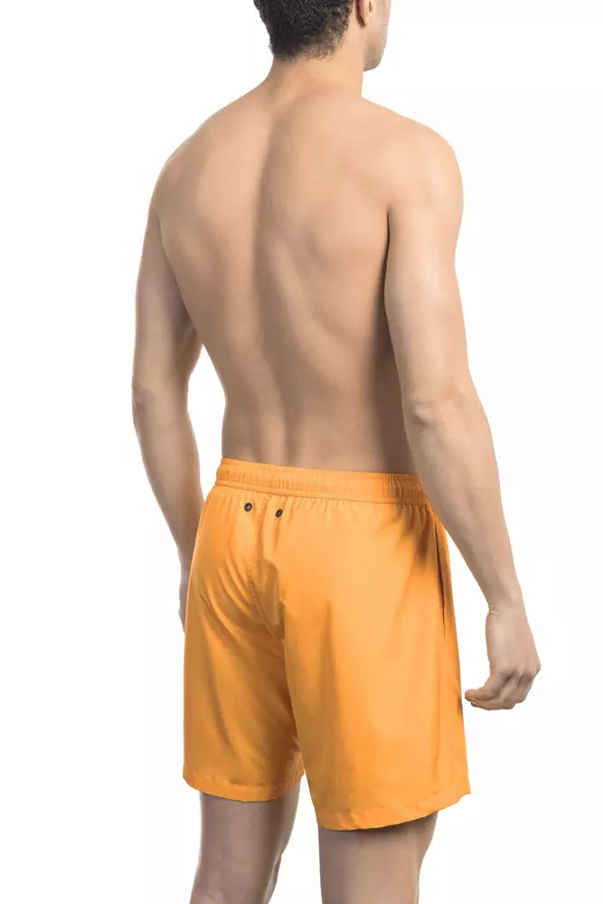 Bikkembergs Men's Orange Polyester Swimwear Shorts