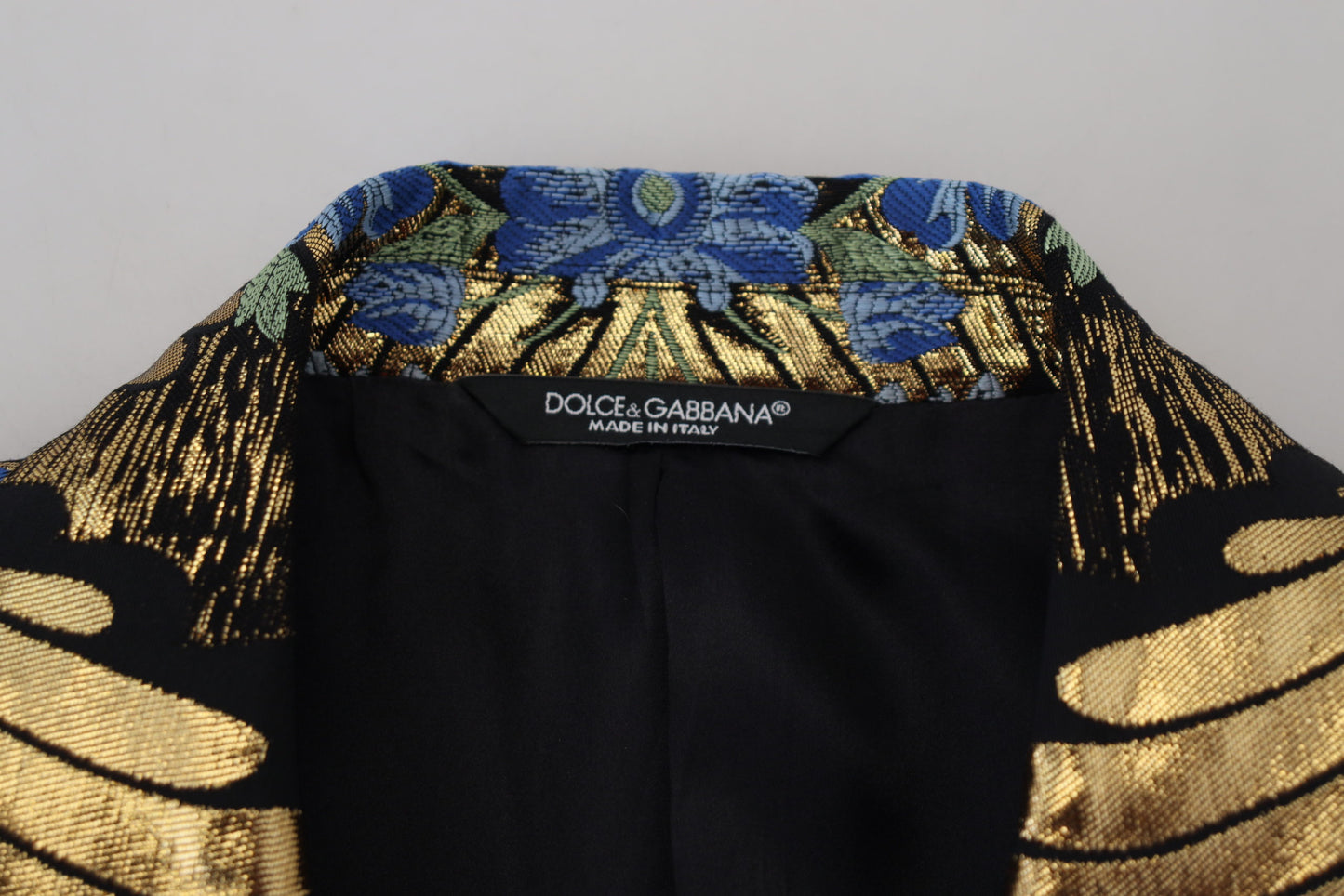 Dolce & Gabbana Men's Gold Lurex Double Breasted Jacket Blazer