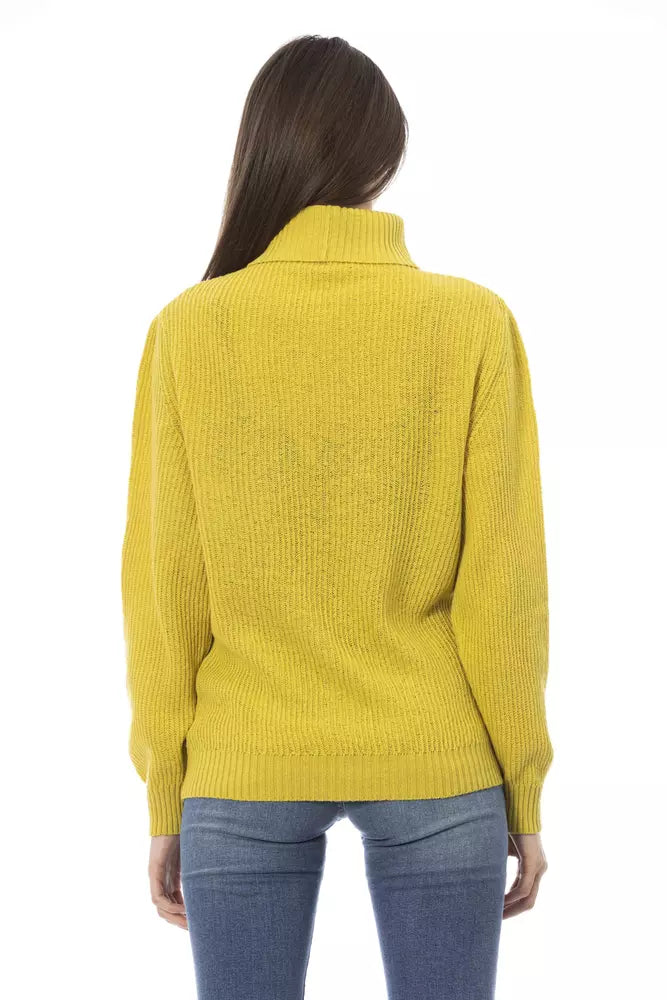 Baldinini Trend Women's Yellow Wool Turtleneck Sweater