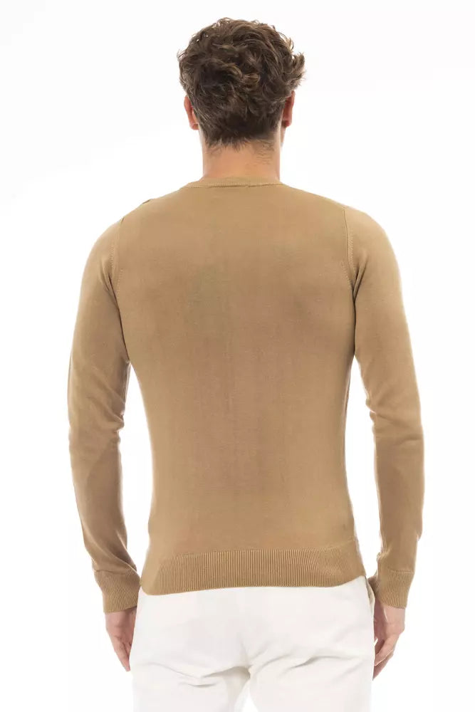 Baldinini Trend Men's Beige Modal Crewneck Sweater