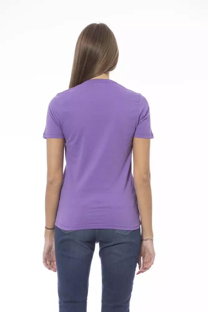 Baldinini Trend Women's Purple Cotton Crewneck T-Shirt