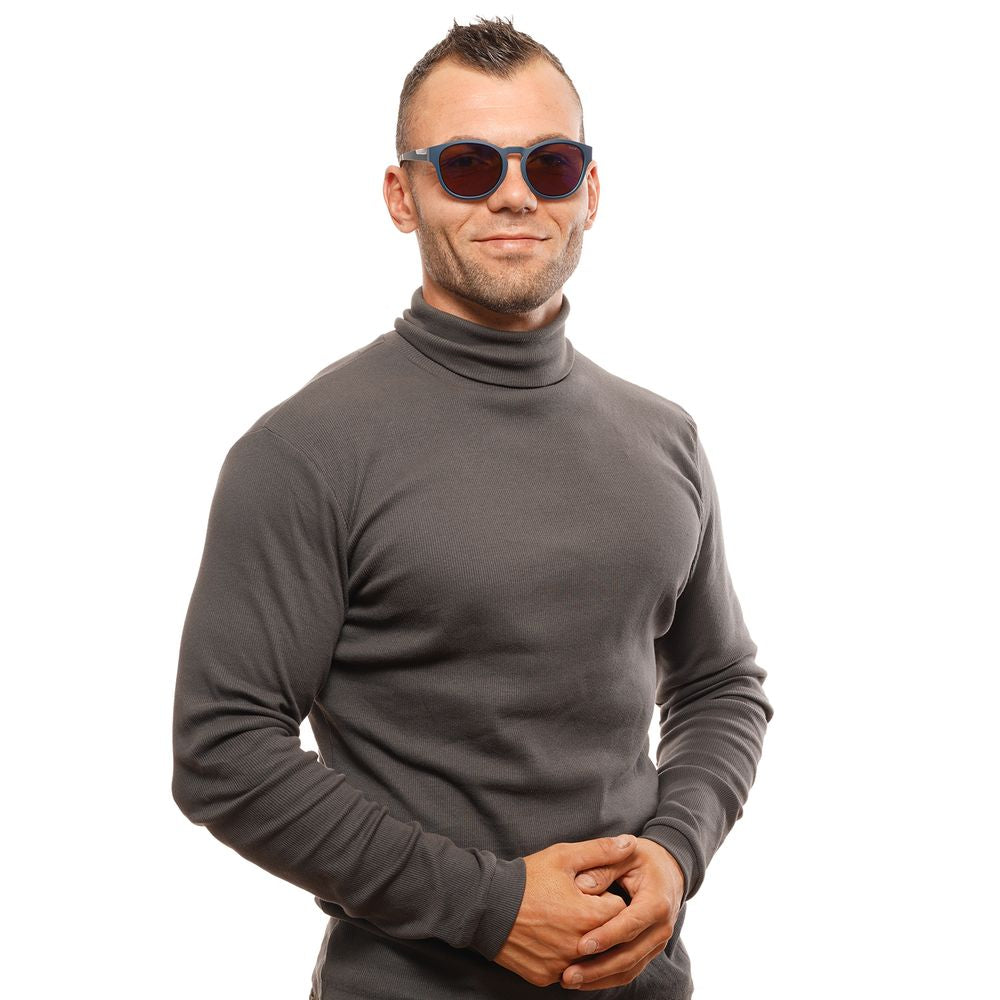 Bolle Round Mirrored Dark-Tint Plastic Sunglasses - Blue