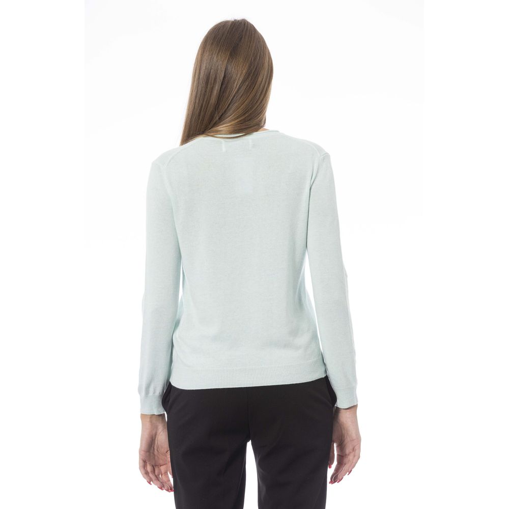 Baldinini Trend Women's Light Blue Polyamide V-neck Sweater
