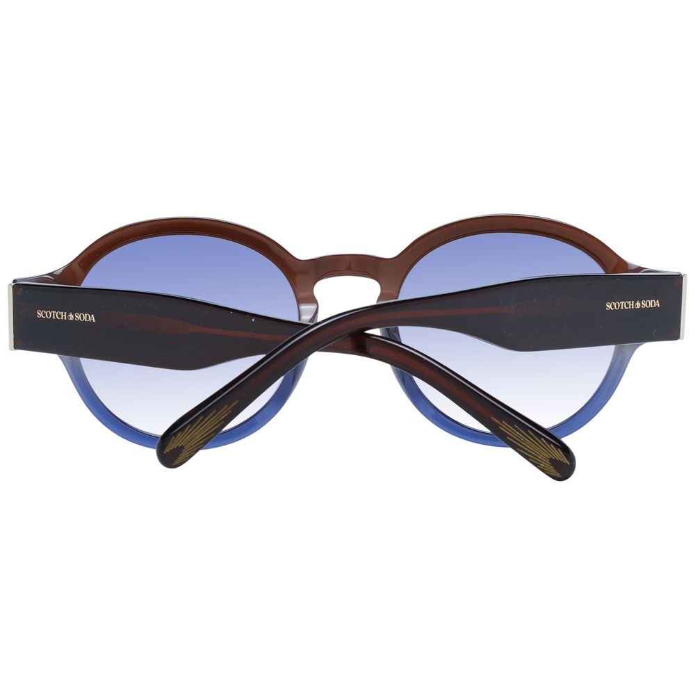 Sunglasses by Scotch & Soda for men in acetate and brown presents a enviable silhouette, featuring brown coloured frame and full-rim round frame design with gradient category-2-medium-tint lens for a enviable look.