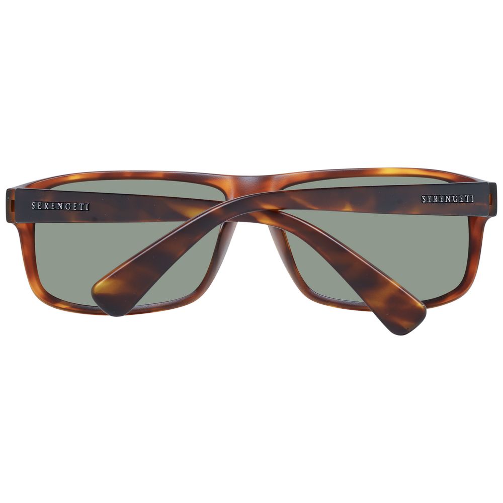 Serengeti Rectangle Polarized Dark-Tint Plastic Sunglasses - Brown