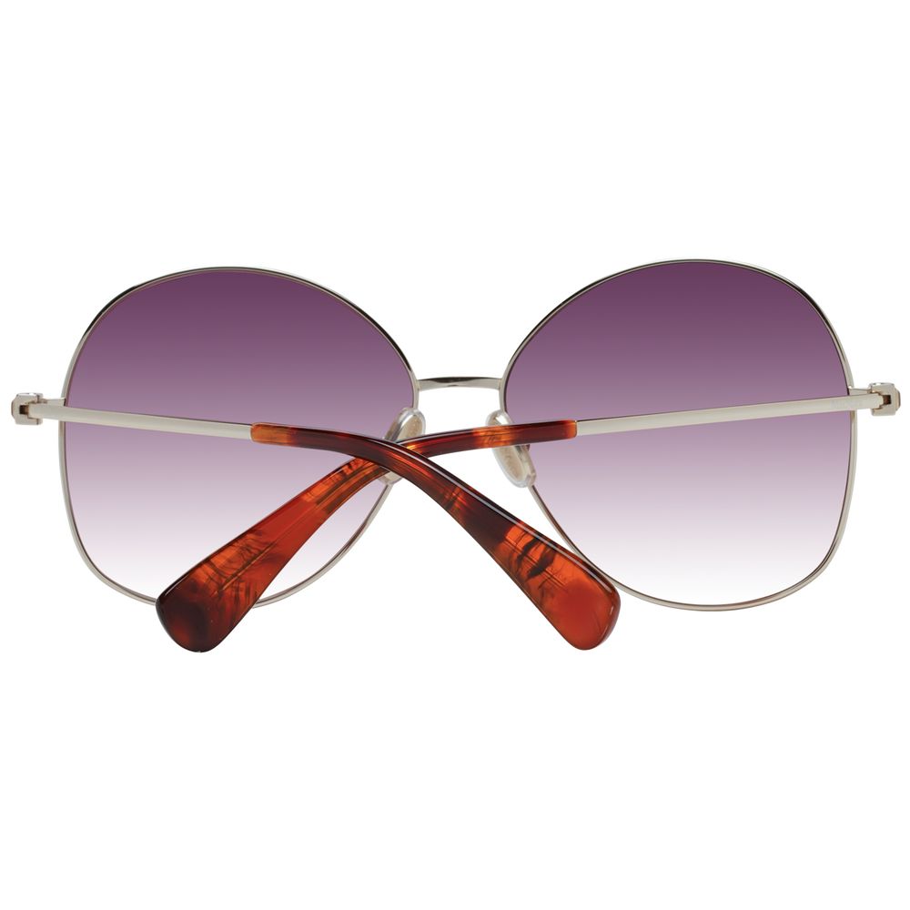 Max Mara Round Gradient Dark-Tint Metal Sunglasses - Gold
