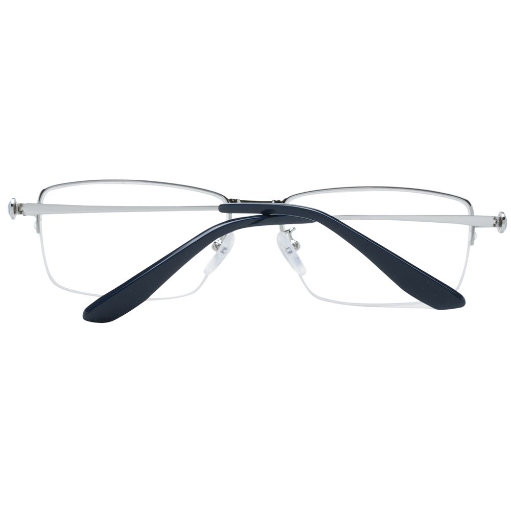 BMW Men's Rectangle Half Rim Metal & Plastic Eyeglasses Frames - Silver