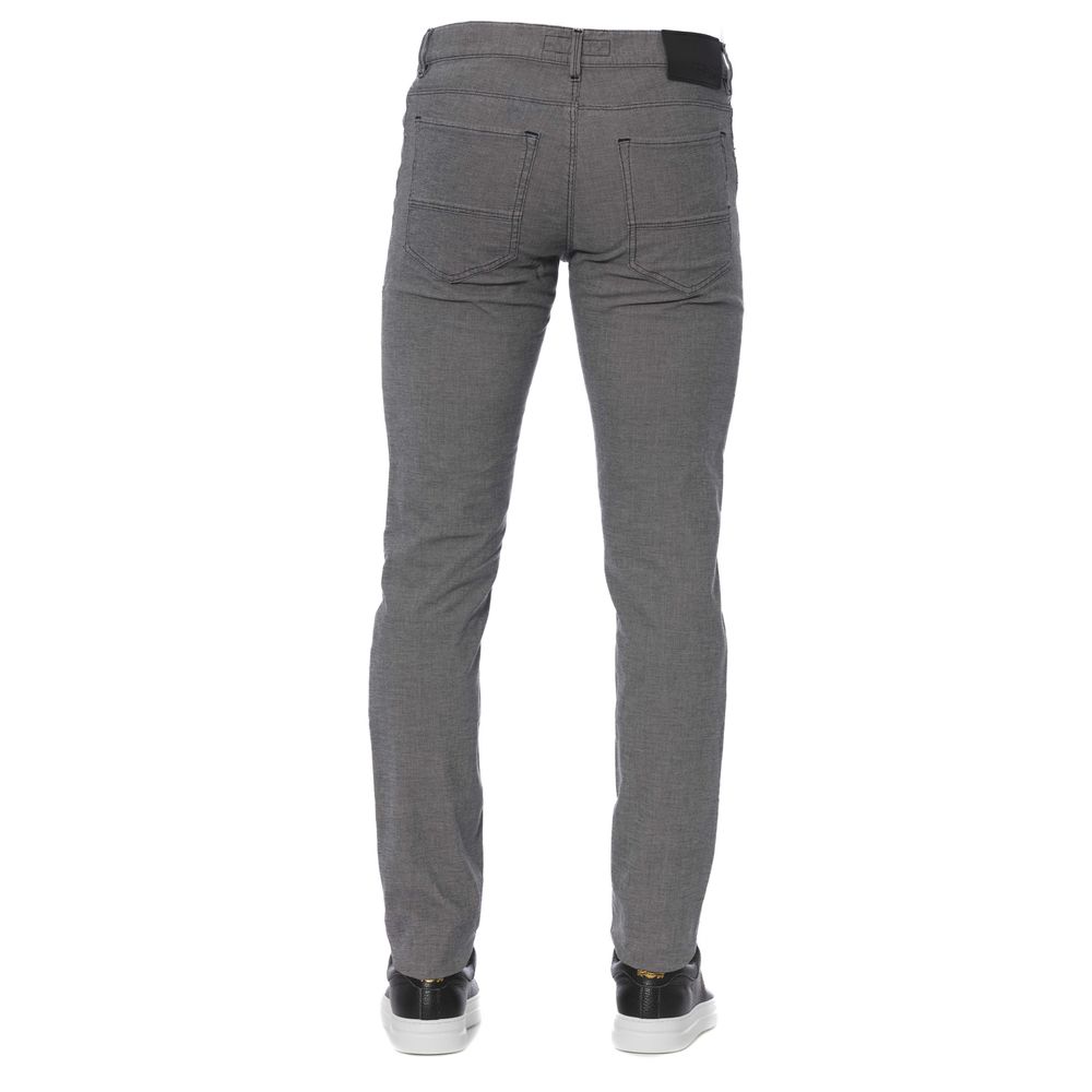 Trussardi Jeans Men's Gray Cotton Slim Fit Pants
