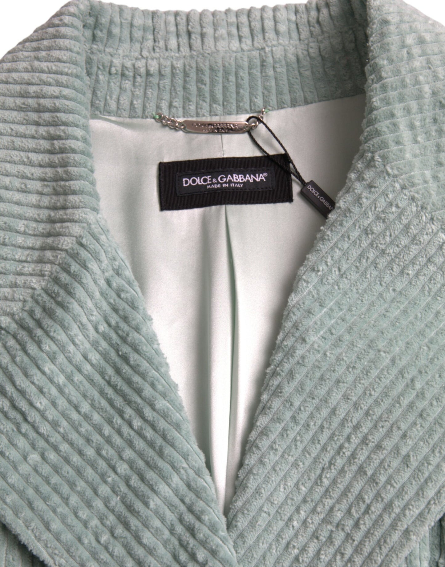 Dolce & Gabbana Men's Blue Double Breasted Corduroy Cotton Jacket