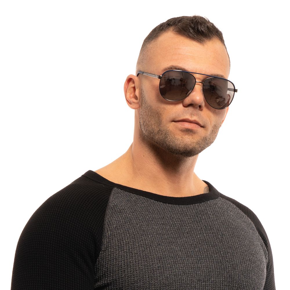 Guess Aviator Mirrored Dark-Tint Metal Sunglasses - Grey