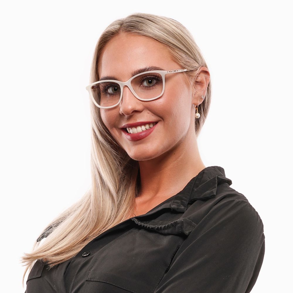 Swarovski Women's Full-Rim Trapezium Metal Eyeglasses Frames - White