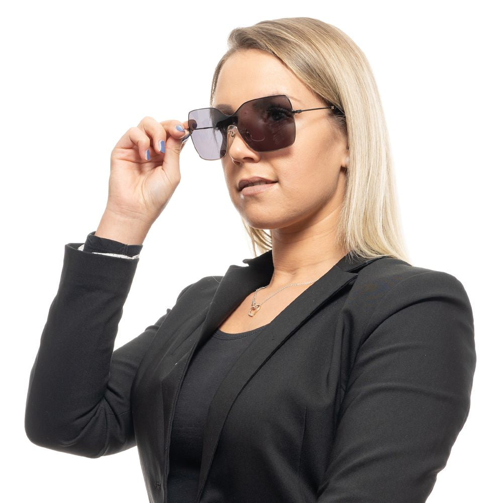 Carolina Herrera Mono-Lens Non-Polarized Dark-Tint Metal Sunglasses - Black