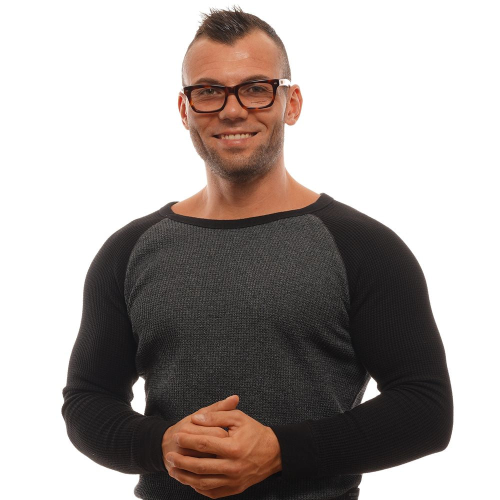Ermenegildo Zegna Men's Full-Rim Trapezium Plastic Eyeglasses Frames - Brown