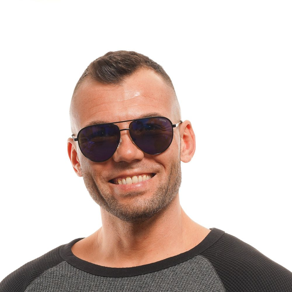 Guess Aviator Mirrored Dark-Tint Metal Sunglasses - Black