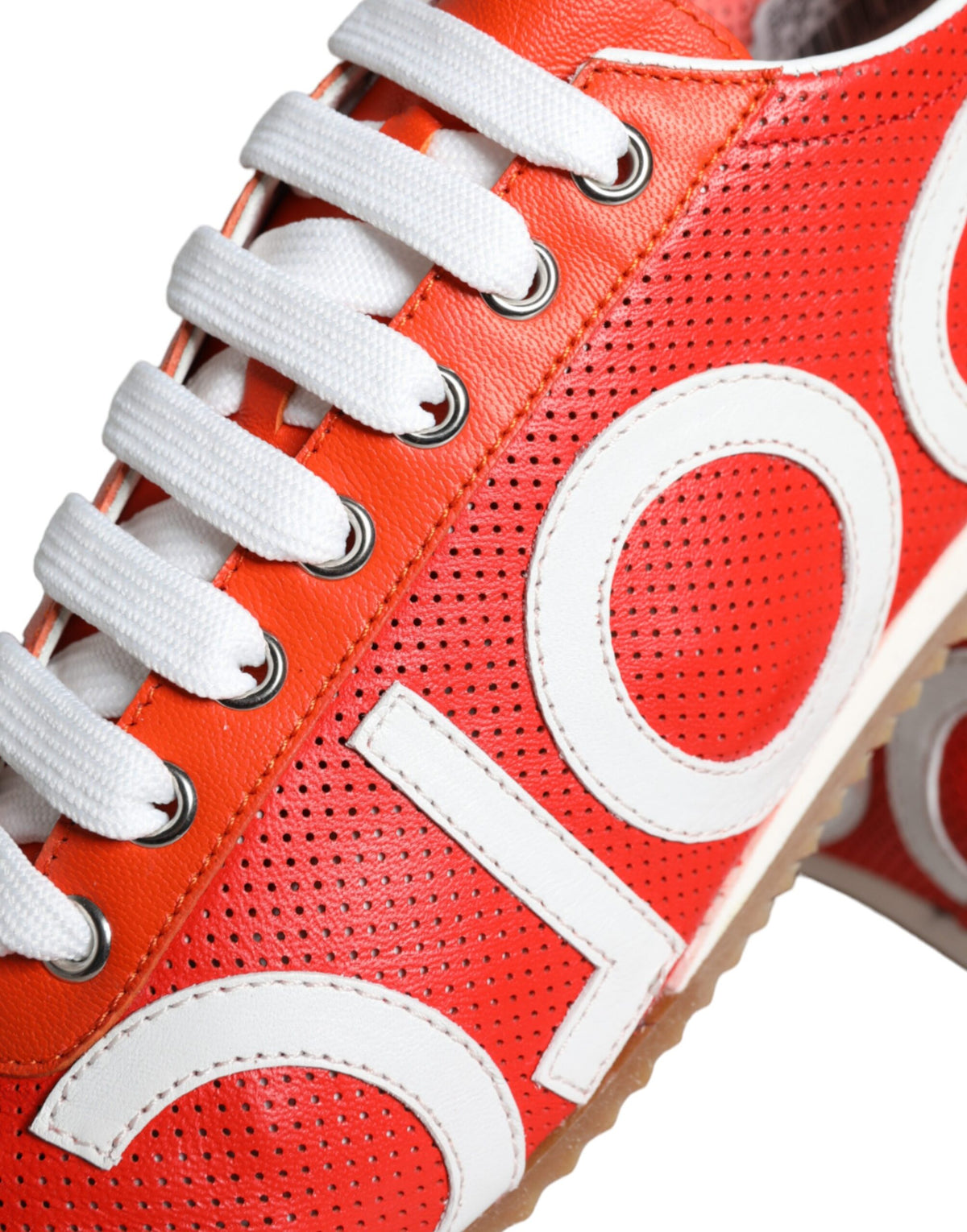 Sneakers by Dolce & Gabbana for women in leather & rubber multicolor, red & white features a chic design, perfectly showcasing the chic low-top style of this Women's Low Top Leather & Rubber Sneakers.